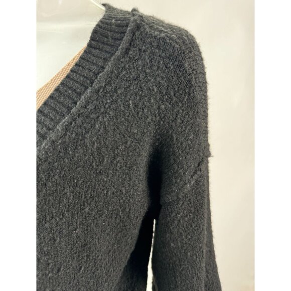 Topshop Black Button-Front Cardigan Acrylic Blend Nubby Sweater Size US 6 UK 10 - Picture 12 of 16